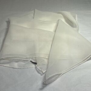 Vintage Scarf women's white Polyester Rayon Granny Chic 1970s Hair Wrap